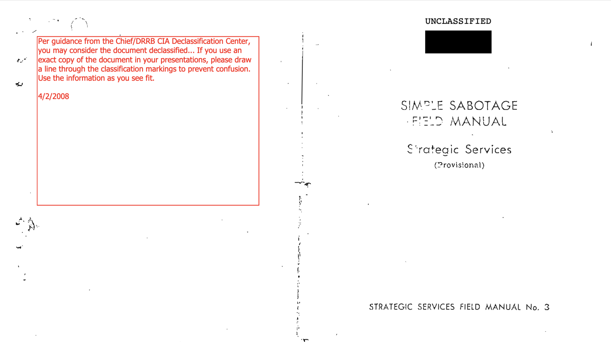 Simple Sabotage Manual front page